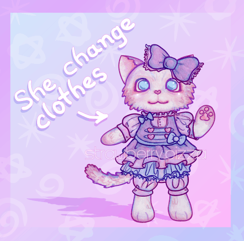 gif of a drawing of a cat switching between a decora style outfit to an EGL outfit