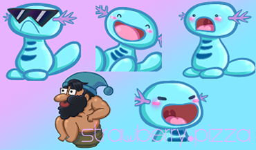 Wooper Pokemon in various expressions.